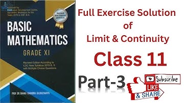 Exercise of Limit & Continuity of Class 11 || part-3 || Based on New Syllabus.