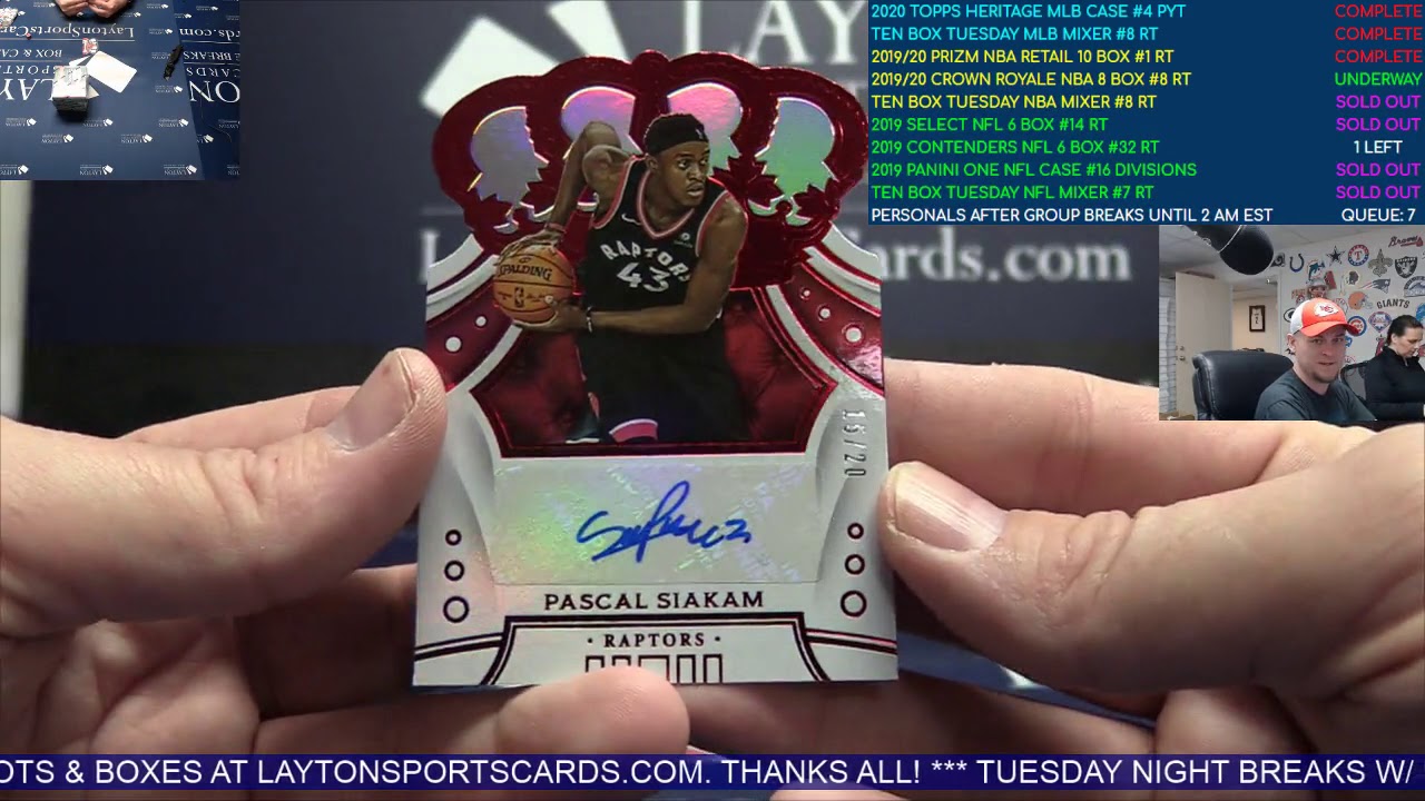 2019/20 Panini Crown Royale Basketball Hobby 8 Box Break #8