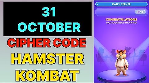 Hamster Kombat Dev Game Daily Cipher 31 October | Hamster Kombat Daily Cipher Code 31 October