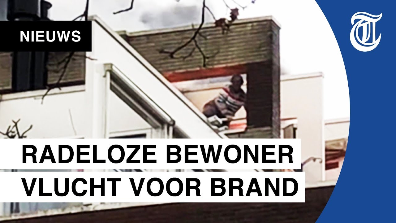 Vrouw vlucht voor vlammenzee