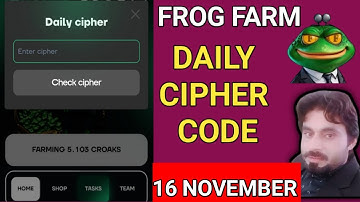FROG FARM DAILY CIPHER 16 NOVEMBER | FROG FARM DAILY CIPHER CODE | FROG FARM CIPHER CODE
