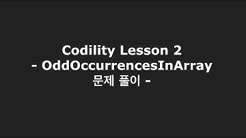 Codility Lesson 2 - OddOccurrencesInArray 문제 풀이