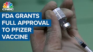 Pfizer names covid vaccine 'Comirnaty' as FDA grants full approval