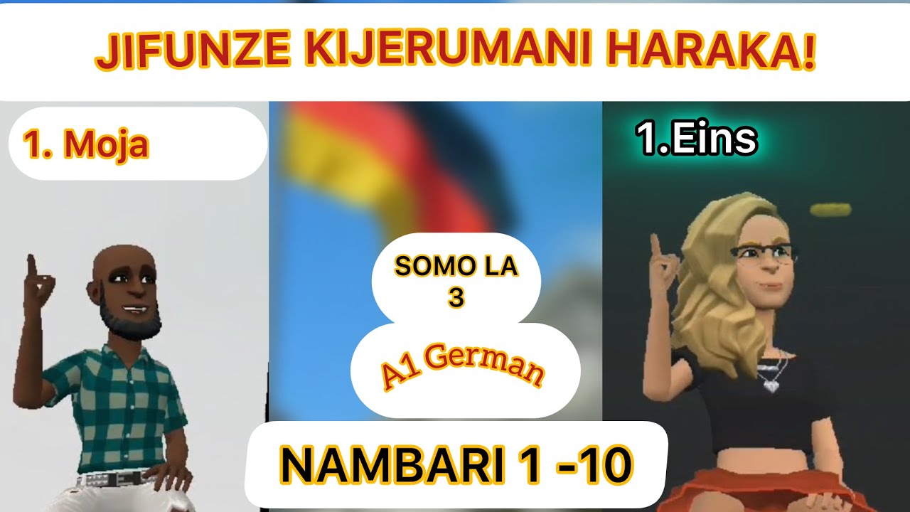 JIFUNZE NAMBARI ZA  KIJERUMANI  1-10 || Learn Germany#germany #german #deutschlernen #learn #german