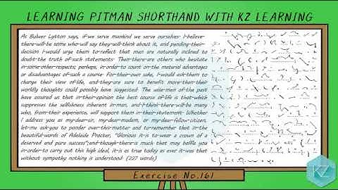 Pitman Shorthand - Exercise No.161 Dictation (75 WPM) - KZ Learning