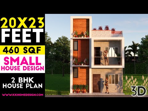 20x23 Feet Small House Design 2BHK With Front Elevation And Interior Design Plan#56