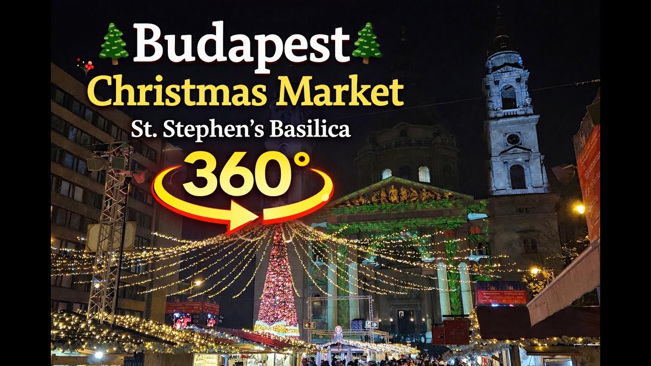 Budapest Christmas Magic: 360° Panoramic Walk at St. Stephen’s Basilica  🎄🪄✨🌃