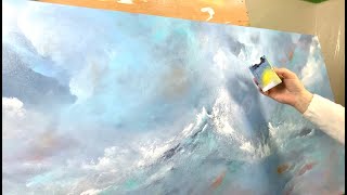 How To Paint Using a Kitchen Sponge ~Acrylic Painting #355