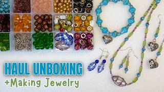 Unboxing a new Charm & Bead Haul + Making Earrings, a Necklace Set & Bracelet with the new beads