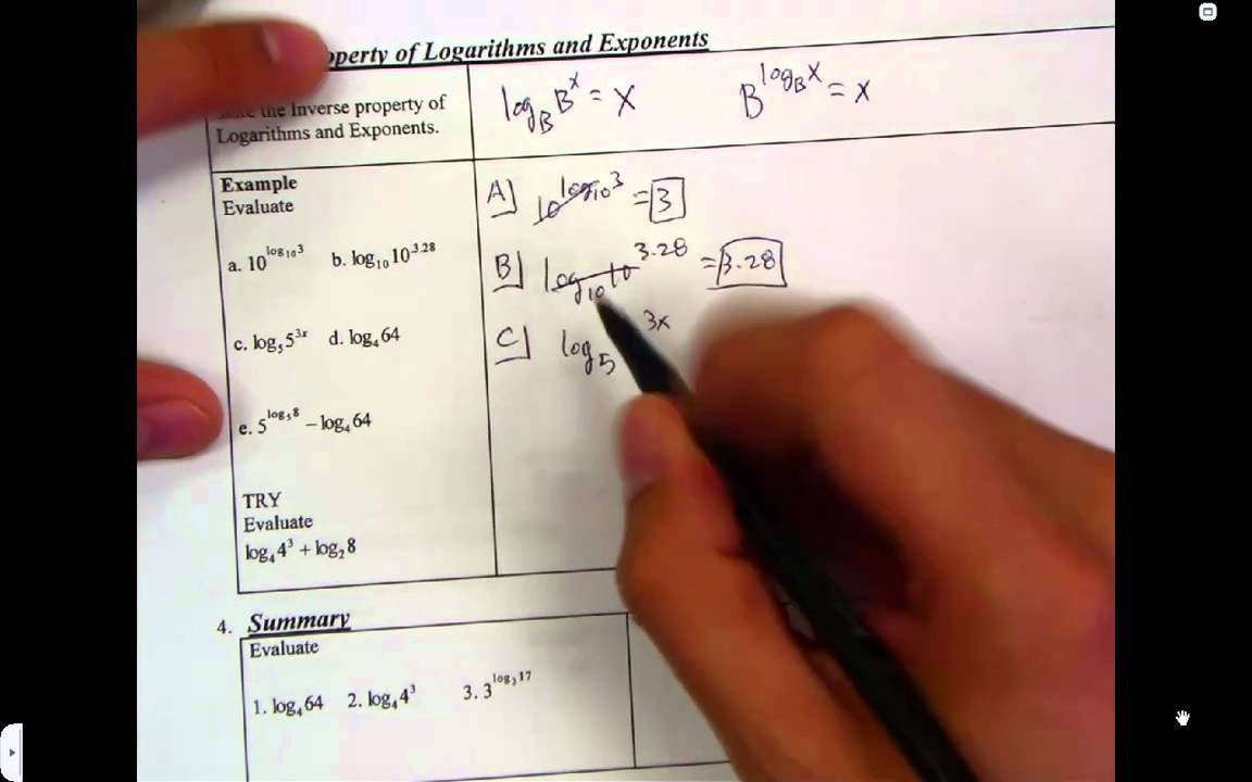 Notes 5-3 Using Logarithms to Solve Exponential Equations.mp4 - YouTube