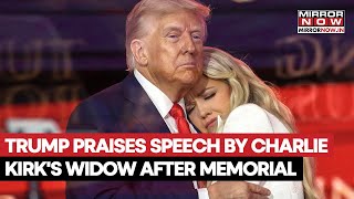 Trump Honors Charlie Kirk As ‘Martyr’ At Memorial; Erika Kirk’s Gesture Draws Attention | Watch