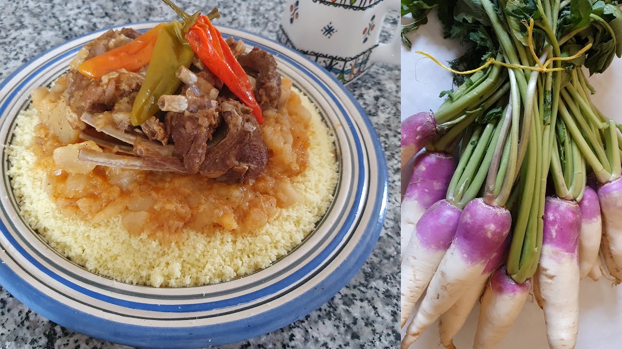 ألذ كسكسو أمازيغي 💯  باللفت البلدي واللحم ديال المعز واحد البنة يااسلام تمخيرت صافي ⵣ 😋