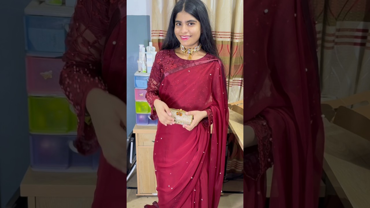 Pehli baar Saree Pehni🥹❤️Shaadi ka pehla din 