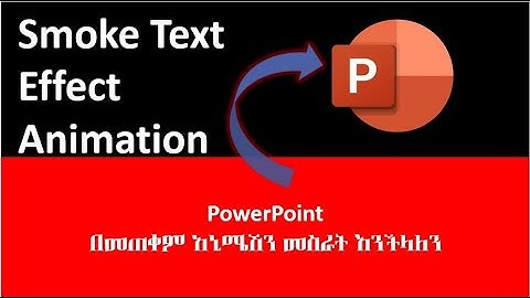Smoke Text Effect Animation in Microsoft PowerPoint Animation Tutorial#powerpoint #technology