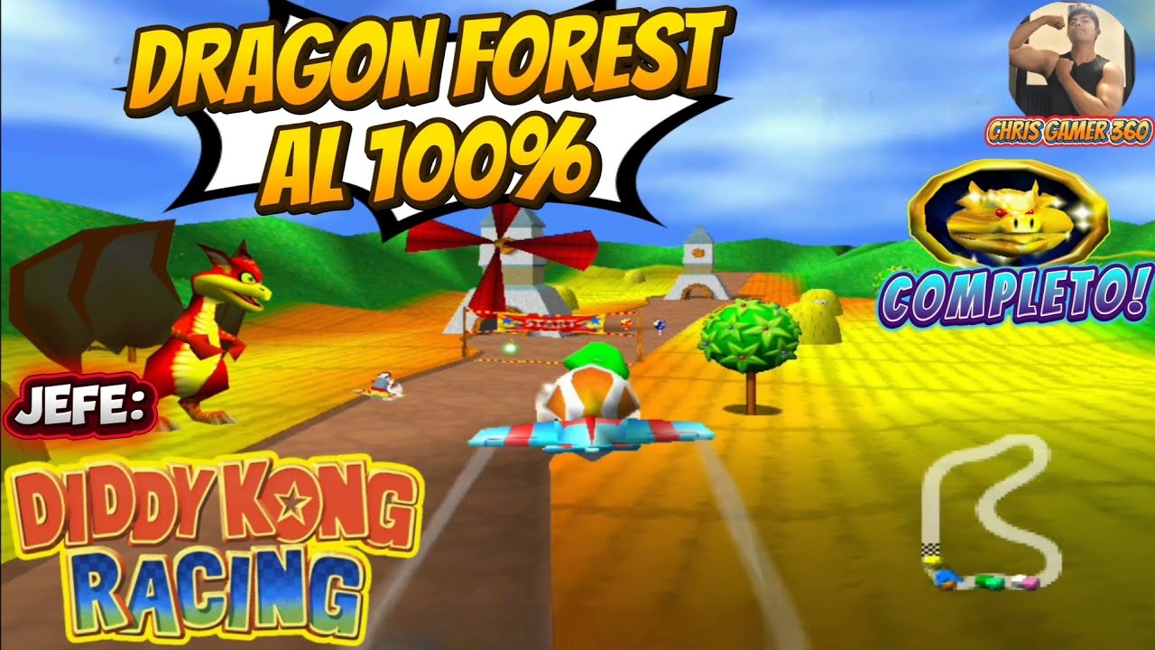 Diddy Kong Racing [N64]: Dragon Forest al 100% 🐉 Monedas, Trofeo, Jefe Dragón y Amuleto de Wizpig
