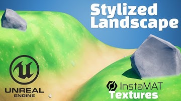 Stylized Landscape using layer blending in Unreal Engine