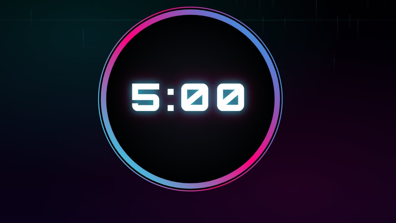 5 Minute Countdown Timer | Rain Sound with Soft Clock Ticking ...