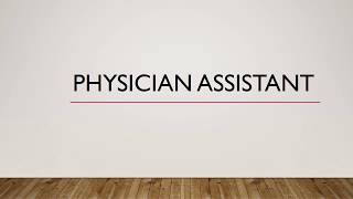 Physician Assistant IPE PRESENTATION