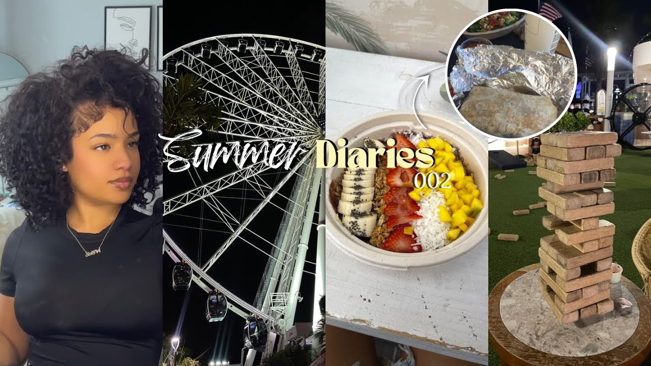 Summer Diaries 002🫧 72hrs in Miami, Curly Hair Routine, Ferris Wheel, Açaí Bowl, Scrapbooking & more