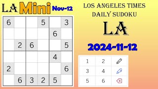Los Angeles Times Daily Sudoku 2024-11-12 1962 Mini