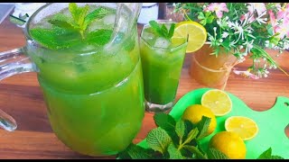 شراب موهيتو الطبيعي(Mojito)، عصير الليمون بالنعناع المنعش والمفيد مشروب صيفي وبارد frischer saft،