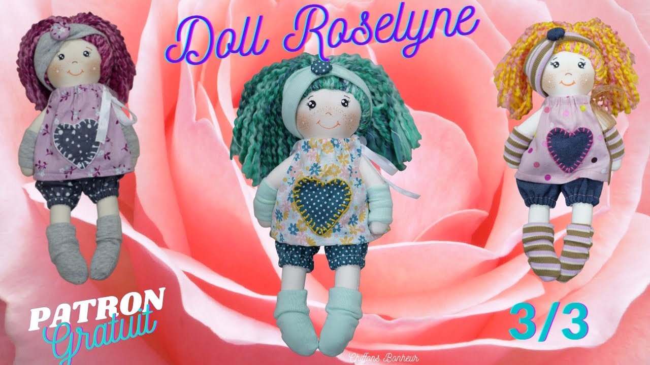 couture des vêtements de la poupée de chiffon Doll Roselyne Fri.ousse, boneca de pano rag doll maker
