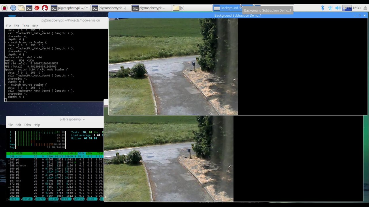 Background Subtraction - Raspberry PI - YouTube
