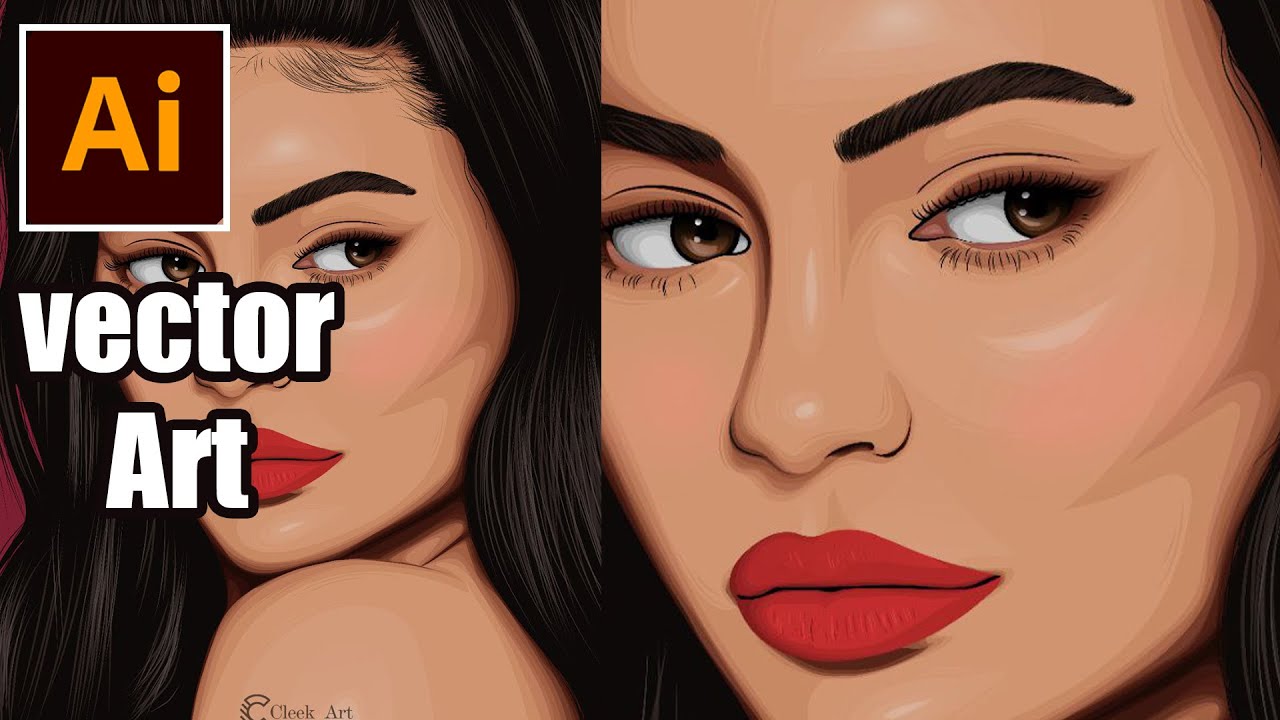 vector art | How to make Portrait in Adobe Illustrator - YouTube