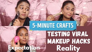 Testing Out 5 MINS CRAFT Makeup Hacks In Tamil | Crazy Viral Makeup Hacks | #trending #makeuphacks