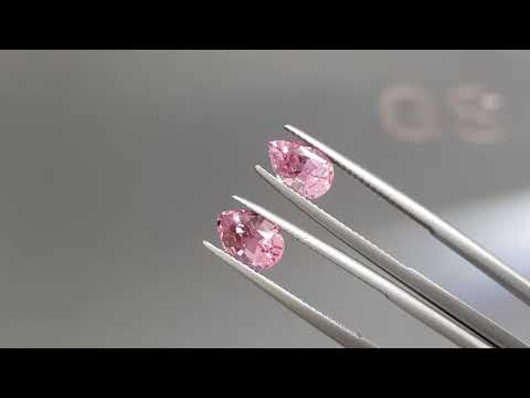 Pair of pink spinels in pear cut 3.48 carats, Tajikistan Video  № 1