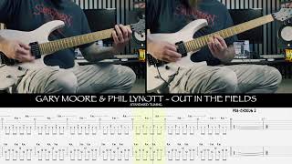 GARY MOORE & PHILL LYNOTT - Out in the fields [GUITAR COVER + TAB]