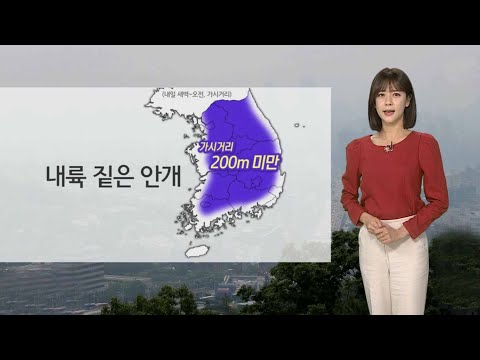 [날씨] 내일 오전까지 짙은 안개…일부 지역 공기질 '나쁨' / 연합뉴스TV (YonhapnewsTV)