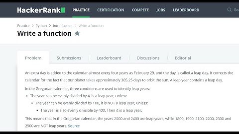 Write a function hackerrank solution