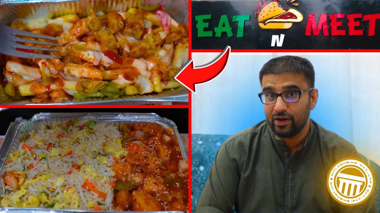 WE TRY LOADED FRIES AND CHICKEN SHASHLIK IN JHELUM CITI HOUSING "EAT N MEET" FOOD REVIEW
