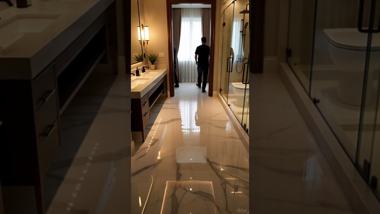 From Dirty Tiles to Glossy Marble Epoxy Floor | Bathroom Makeover  