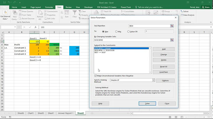 Excel - Integer Programming with Solver
