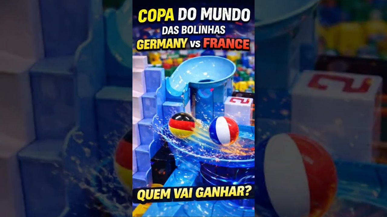 Alemanha x França nas oitavas em corrida de bolinhas.