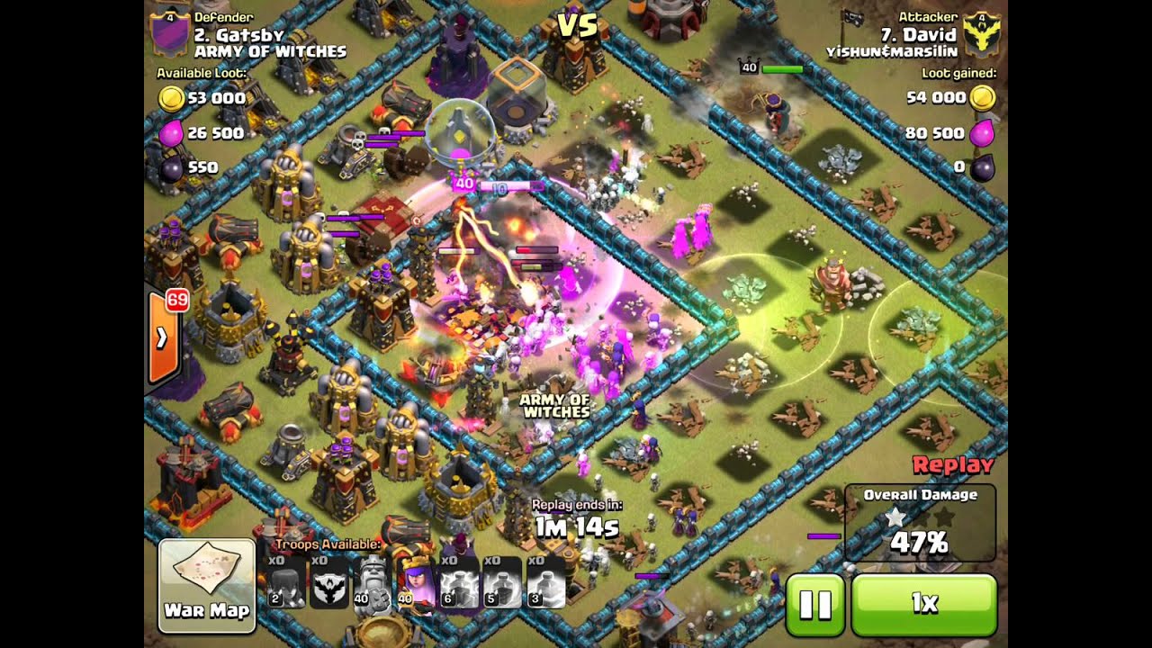 Full Witch 3 Star vs Max th10 Viral Base
