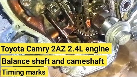 Toyota Camry 2AZ 2.4L engine balance shaft timing chain marks