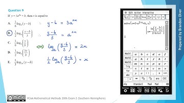 VCAA Mathematical Methods 2006 Exam 2 - MC Question 9