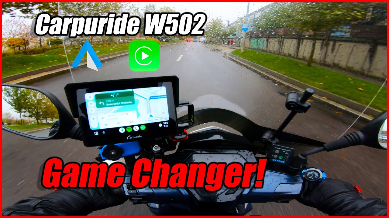Carpuride 5 Motorcycle Stereo Wireless CarPlay Dual BT Waterproof  Touchscreen