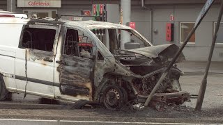 16.02.24 | Shorts | Tappenøje | Varevogn brændte ved tank MTV SYD | Car fire at freeway gas station