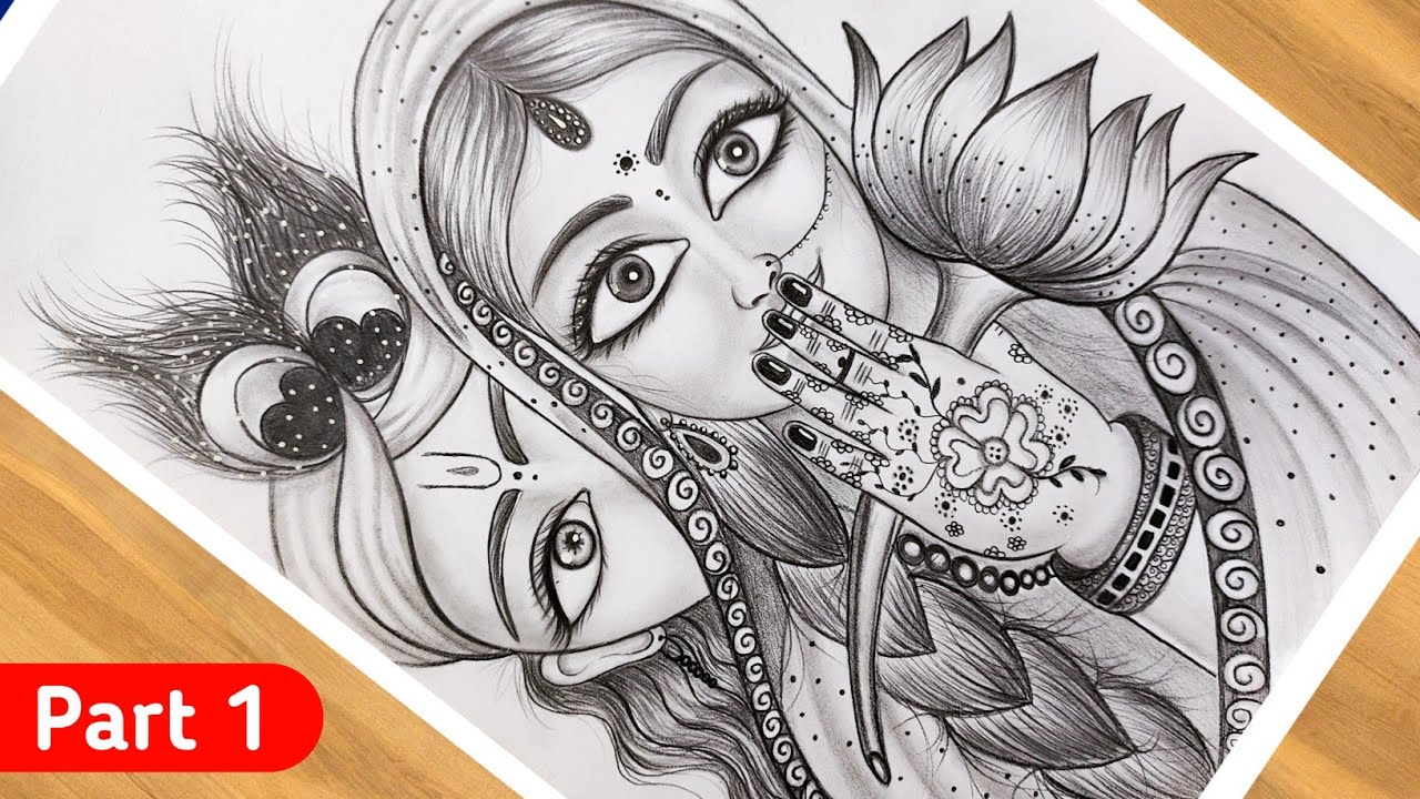 Radha Krishna Sketch - Drawing Skill