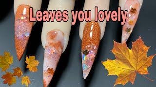 🍁 Leaves you lovely | Valentino | Fall Acrylic Nails @AprilStephensAprilWithASparkle