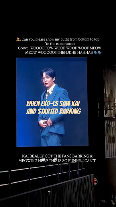 The moment when fans started barking & meowing...Kai really makes everyone go crazy lol #exo #kai