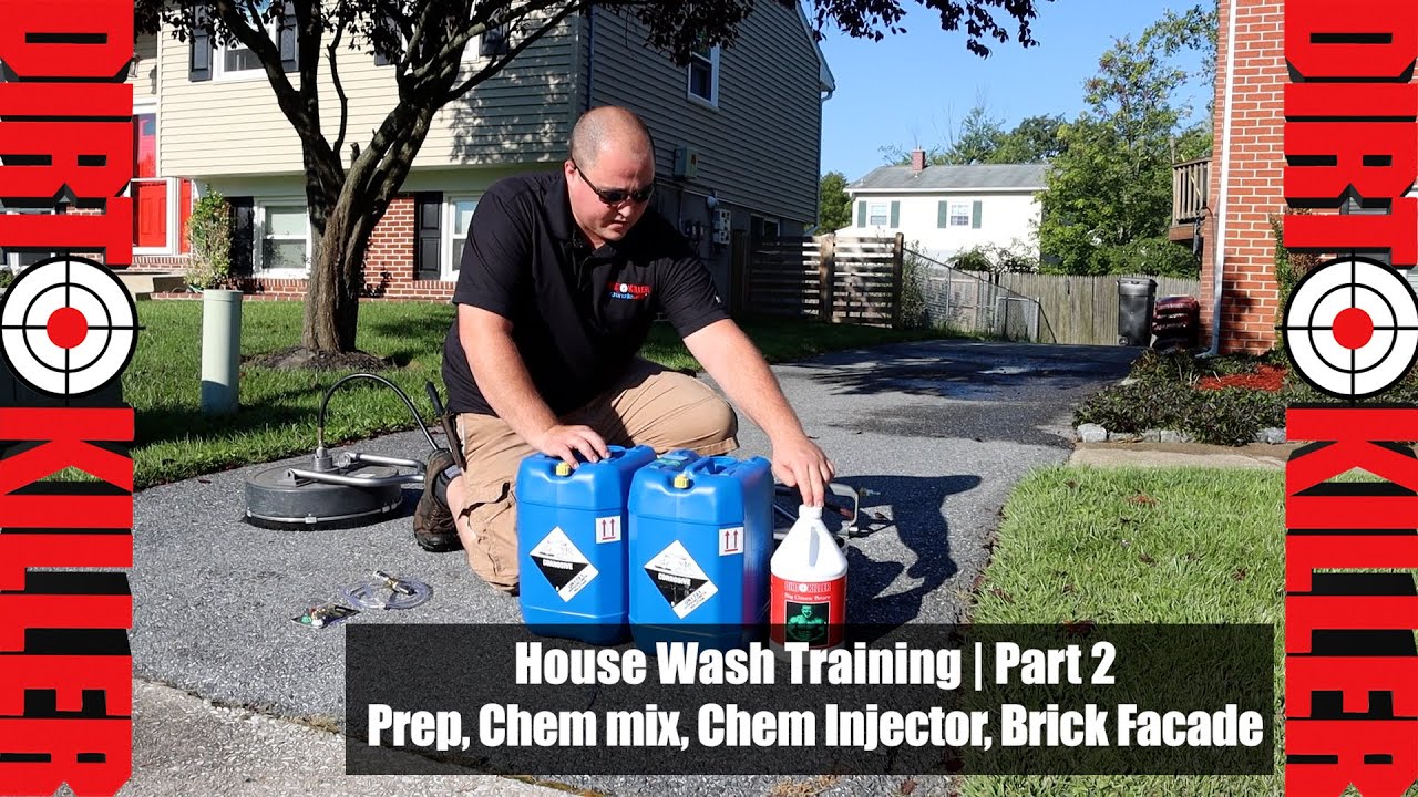 How to pressure wash a house Part 2 Chemical Brick House Wash