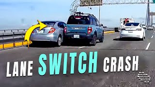 Car Switches Lanes and Crashes Into Another Who Is Tailing an Ambulance