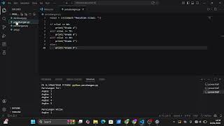 PRAKTIKUM PYTHON(percabangan dan perulangan)