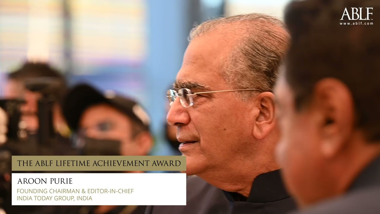 Aroon Purie - Acceptance speech at the ABLF Awards 2022
