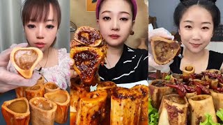 Chinese Food Mukbang Eating Show | Red beef bone marrow | Beef Bone Marrow Challenge #345